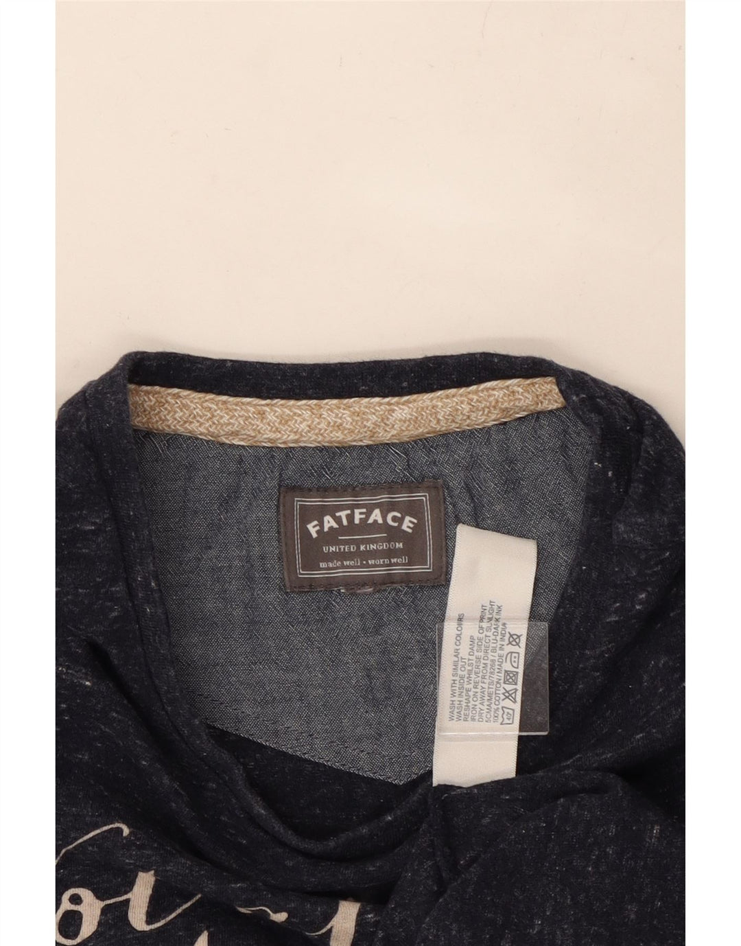 FAT FACE Femme T-Shirt Graphique Top Bleu Marine Moucheté Coton