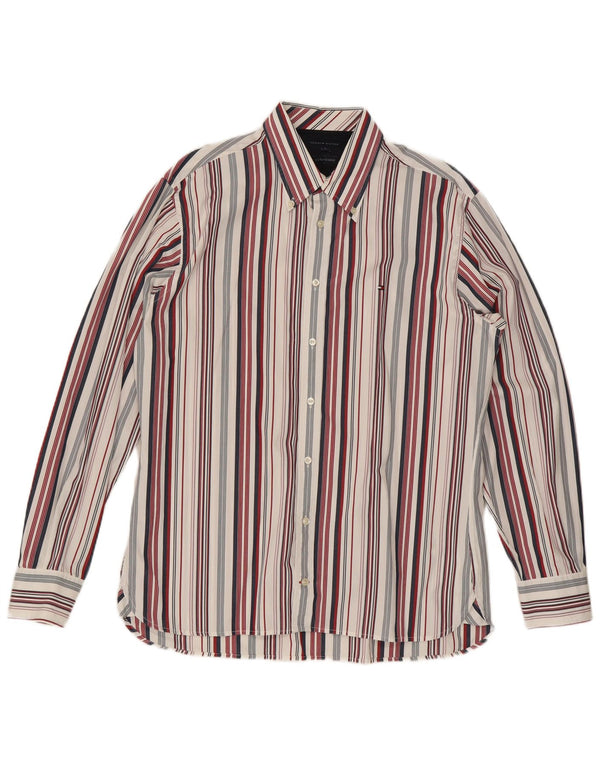Tommy Hilfiger Mens Shirt Large Multicoloured Striped Cotton