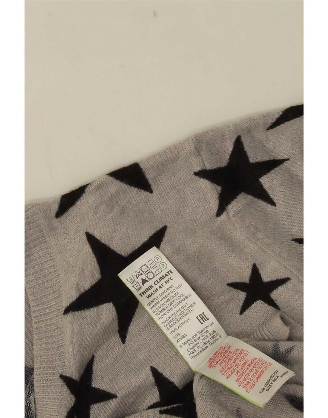 Marks & Spencer Pull col bateau pour femme UK 14 Large Gris