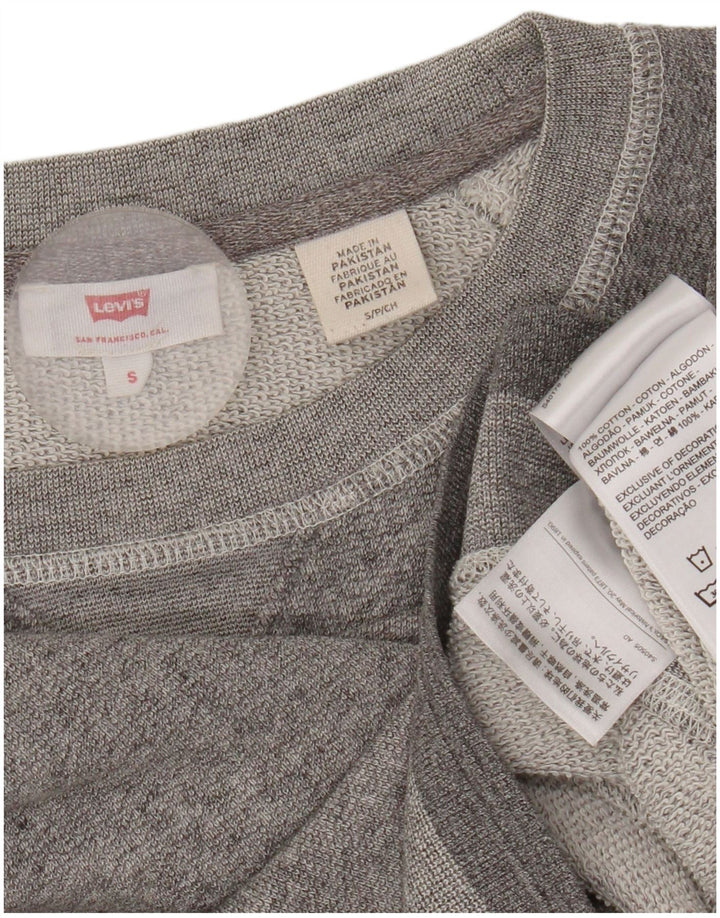 Levi's Sweatshirt Oversize Femme UK 10 Petit Gris Moucheté Coton