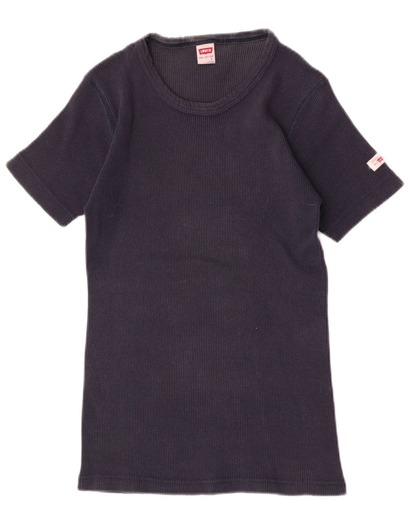 Levi's T-Shirt Femme UK 14 Large Bleu Marine Coton