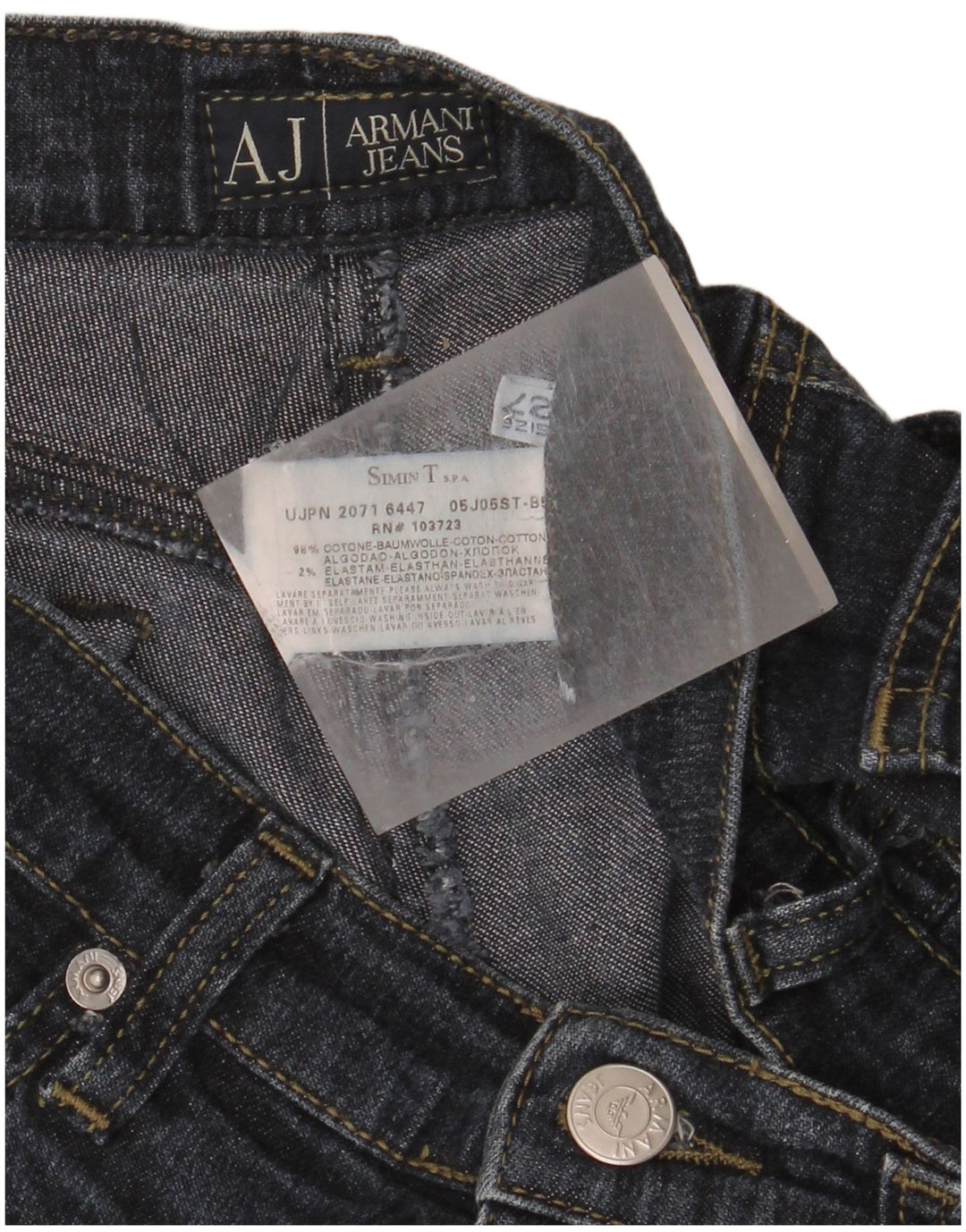 ARMANI Jean Slim Femme W27 L33 Bleu Marine Coton