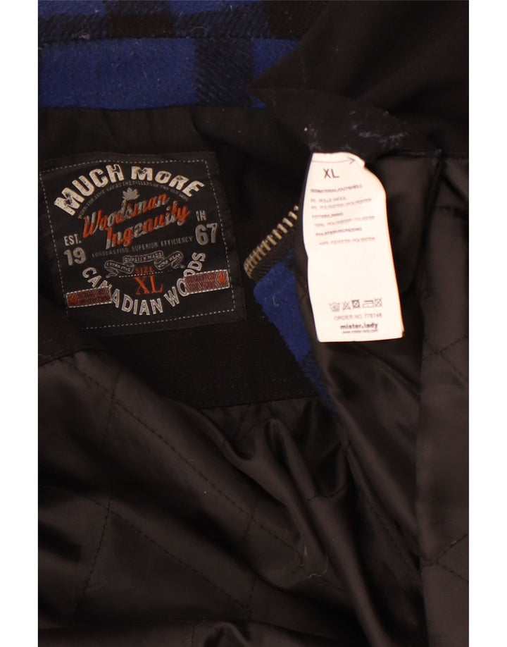 MUCHMORE Veste Bomber Homme UK 42 XL Laine Vichy Bleu