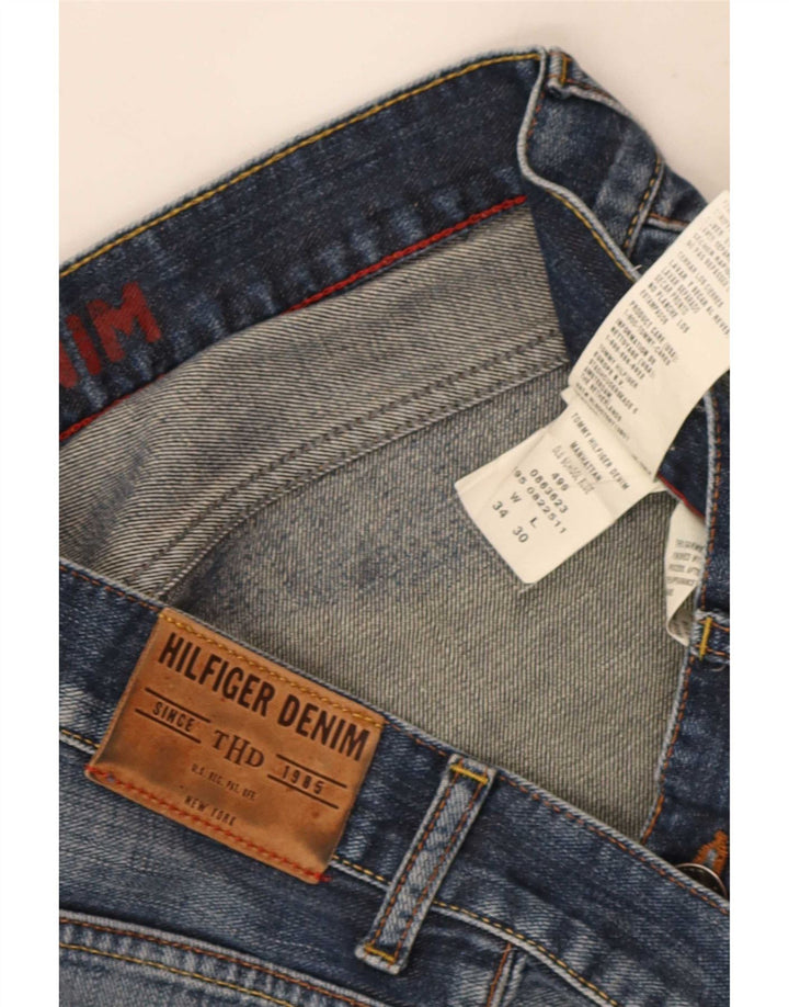 Tommy Hilfiger Jean droit court W34 L26 pour homme Bleu