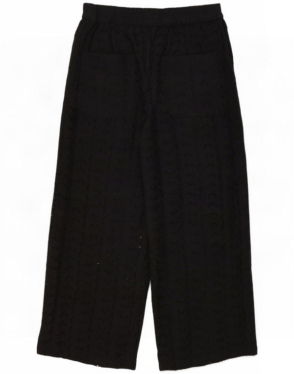 Pantalon capri large femme Zara Medium W28 L23 Coton noir