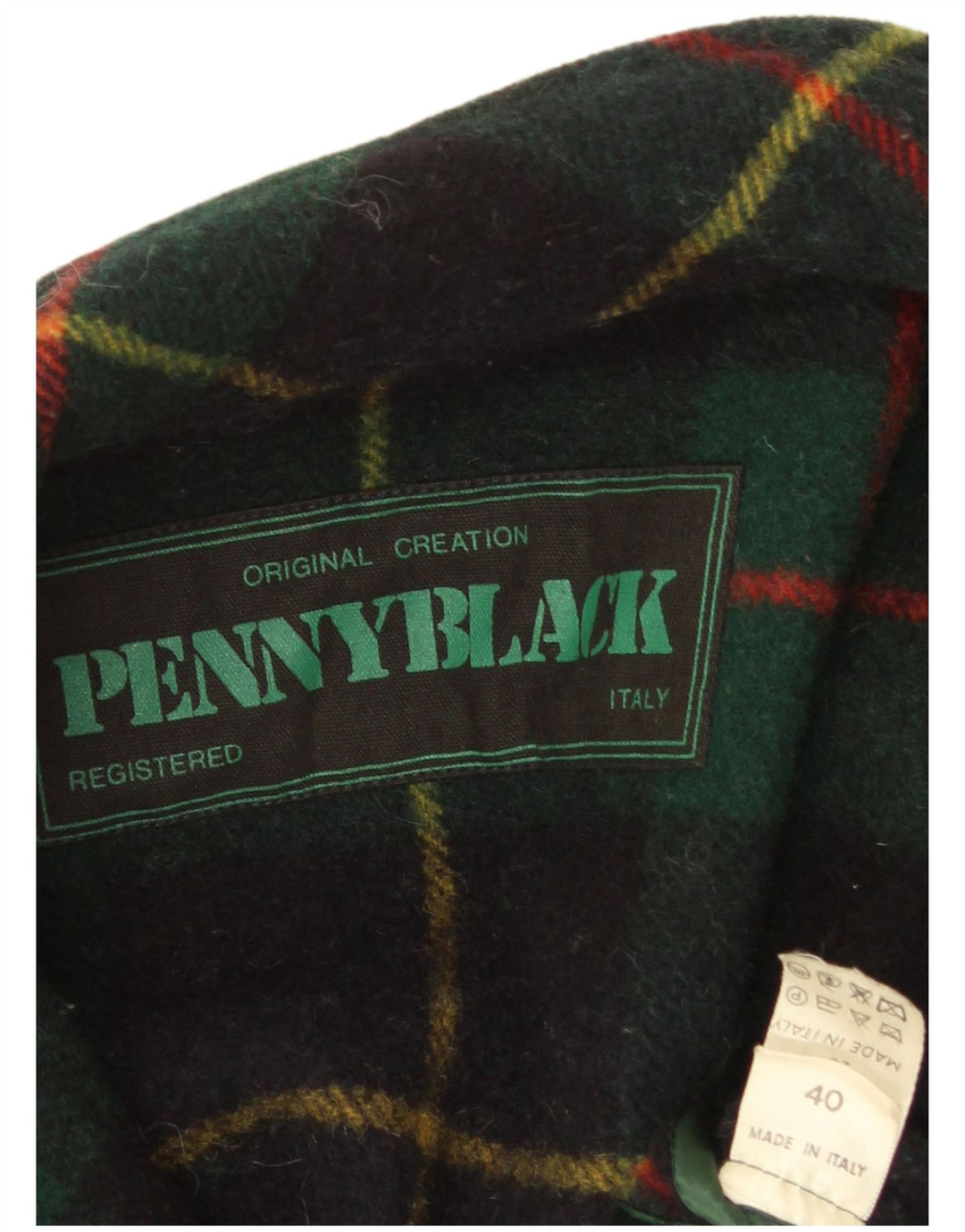 Penny Black Veste blazer coupe ample pour femme IT 40 en laine à petits carreaux verts