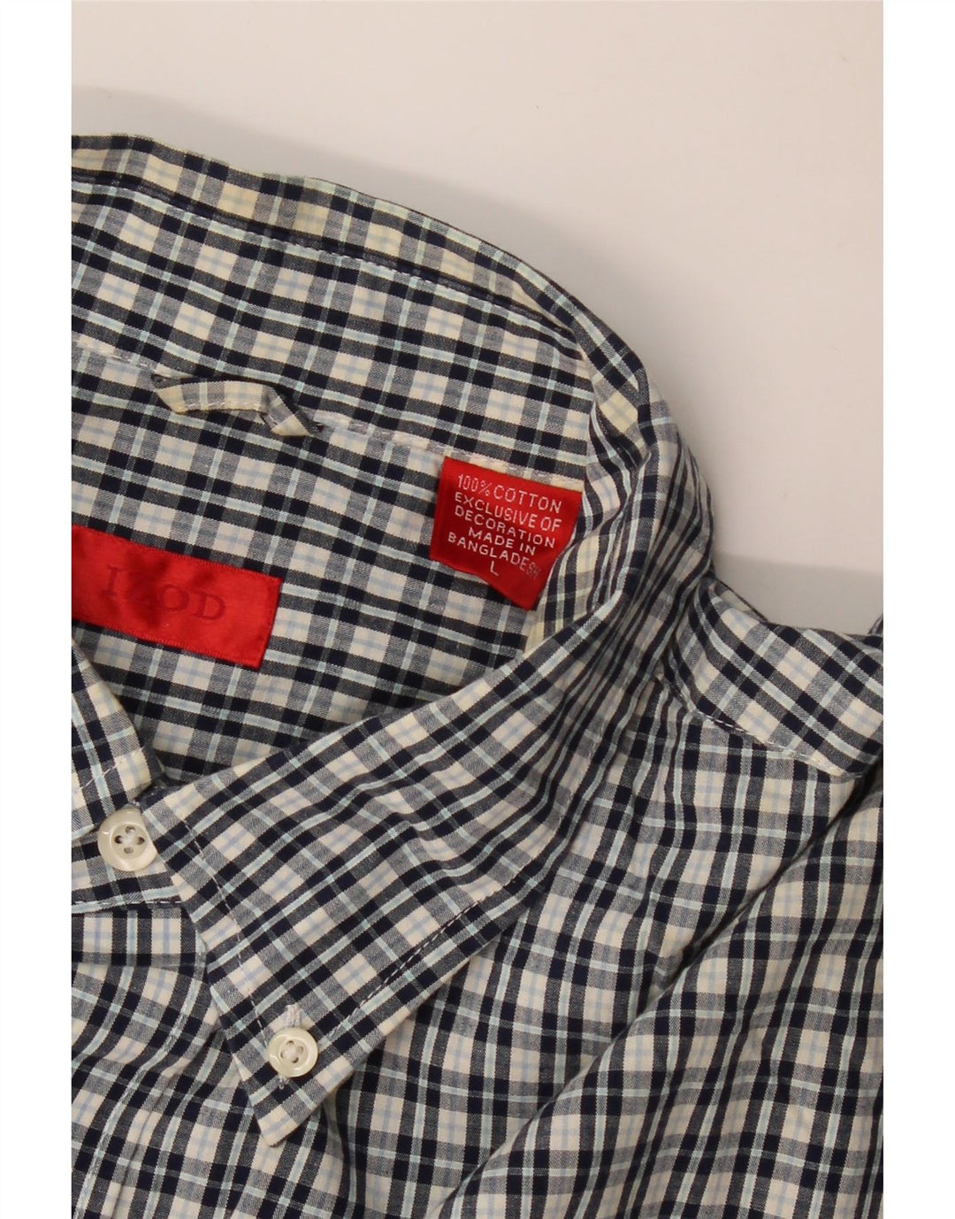 IZOD Chemise à manches courtes pour homme en coton à carreaux bleu marine