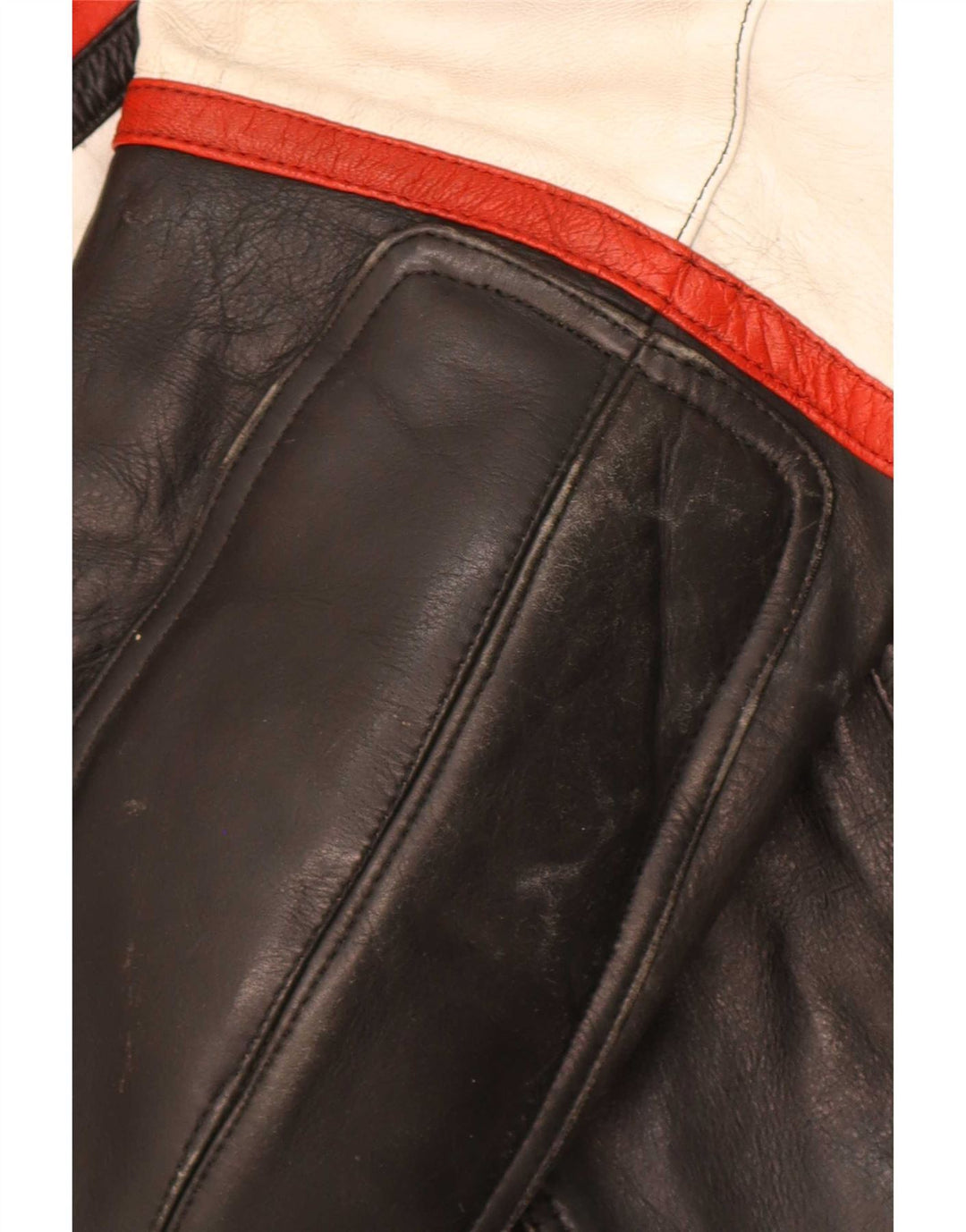 Sportex Veste Racer Homme IT 44 XS Cuir Colorblock Noir