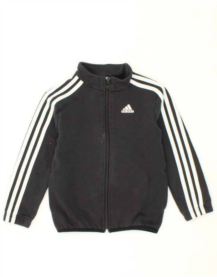 ADIDAS Boys Tracksuit Top Jacket 5-6 Years Black Cotton Vintage Adidas and Second-Hand Adidas from Messina Hembry 