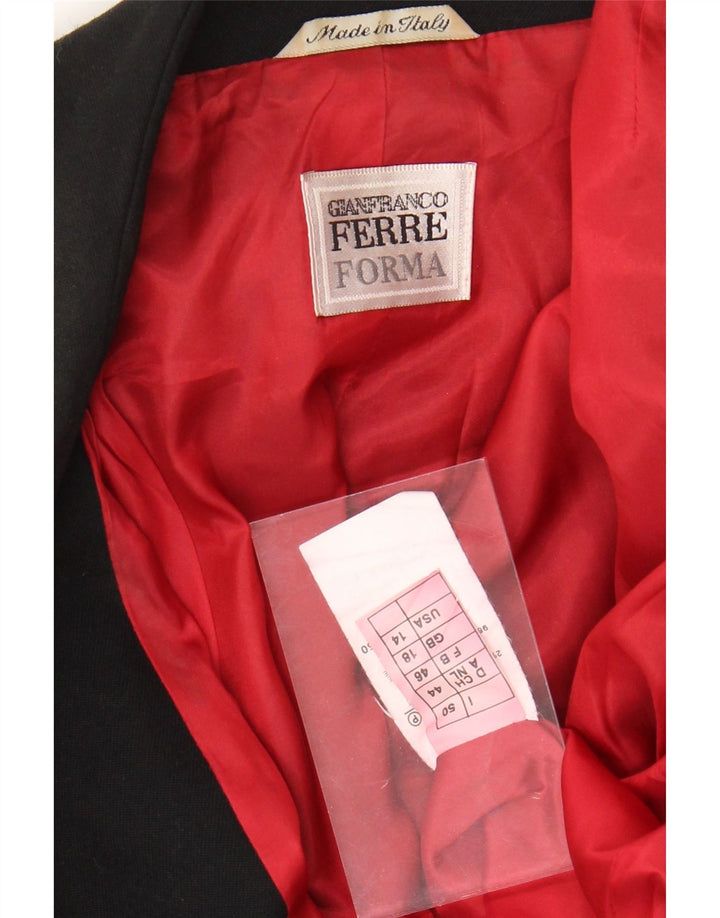 GIANFRANCO FERRE Veste utilitaire pour femme UK 18 XL Laine noire