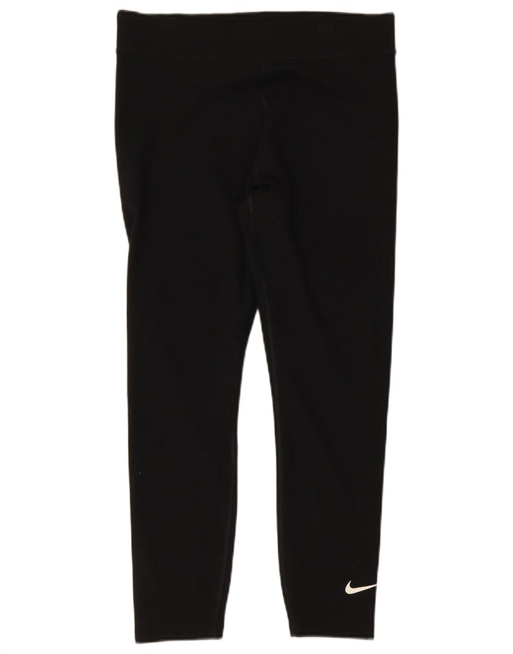 NIKE Leggings pour femmes UK 14 Grand coton noir