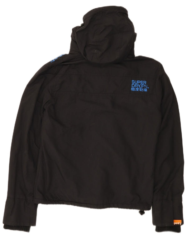 Superdry Veste coupe-vent à capuche pour femme UK 14 Medium Black Nylon