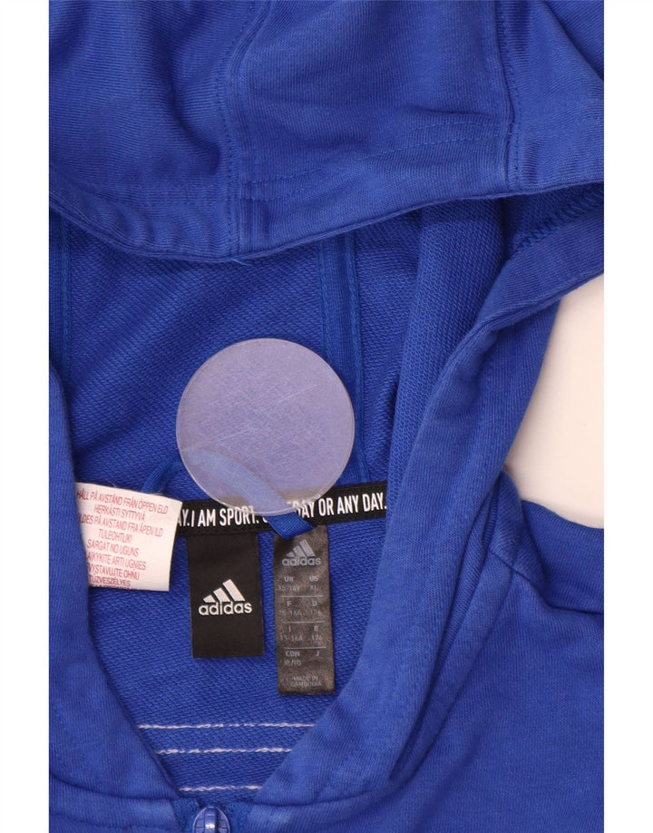 ADIDAS Pull à capuche zippé garçon 15-16 ans Bleu Coton