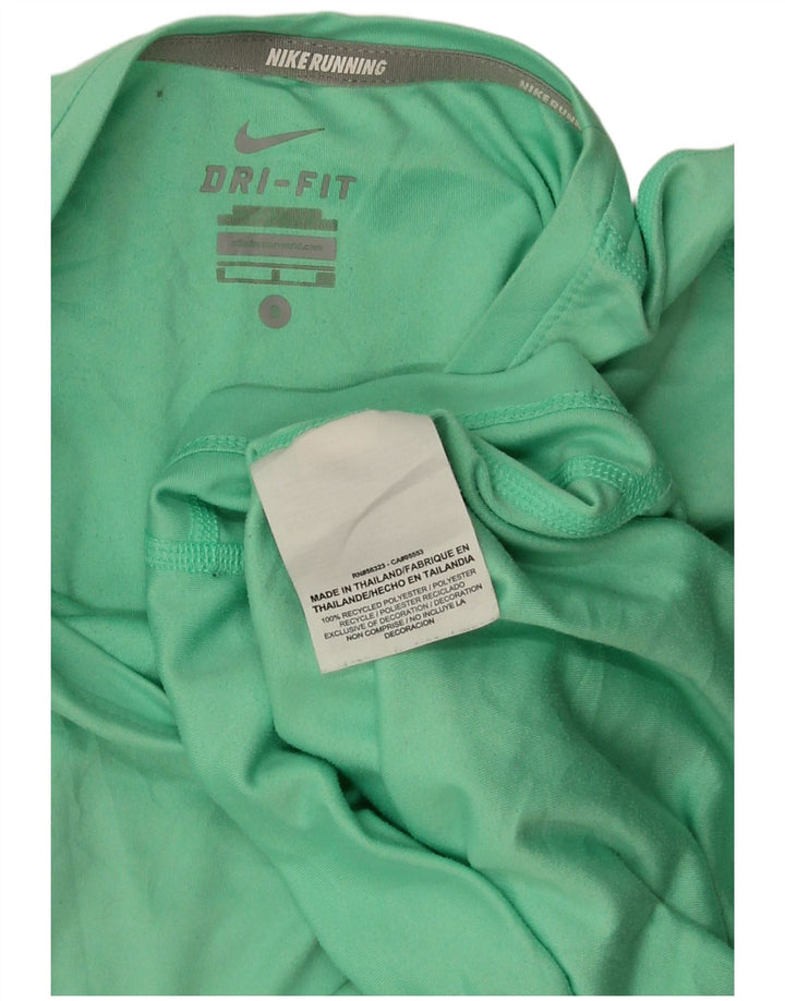NIKE T-shirt Dri Fit pour femme UK 10 Petit Vert Polyester