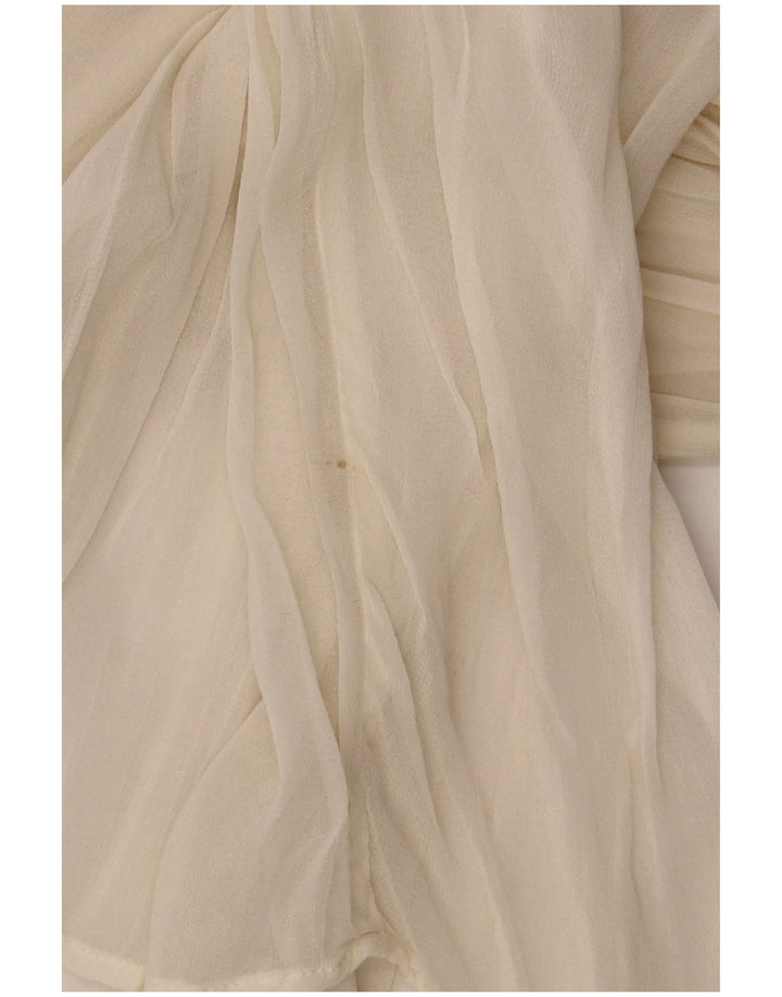 Zara Chemisier surdimensionné transparent à manches longues pour femme UK 10 Petit Beige