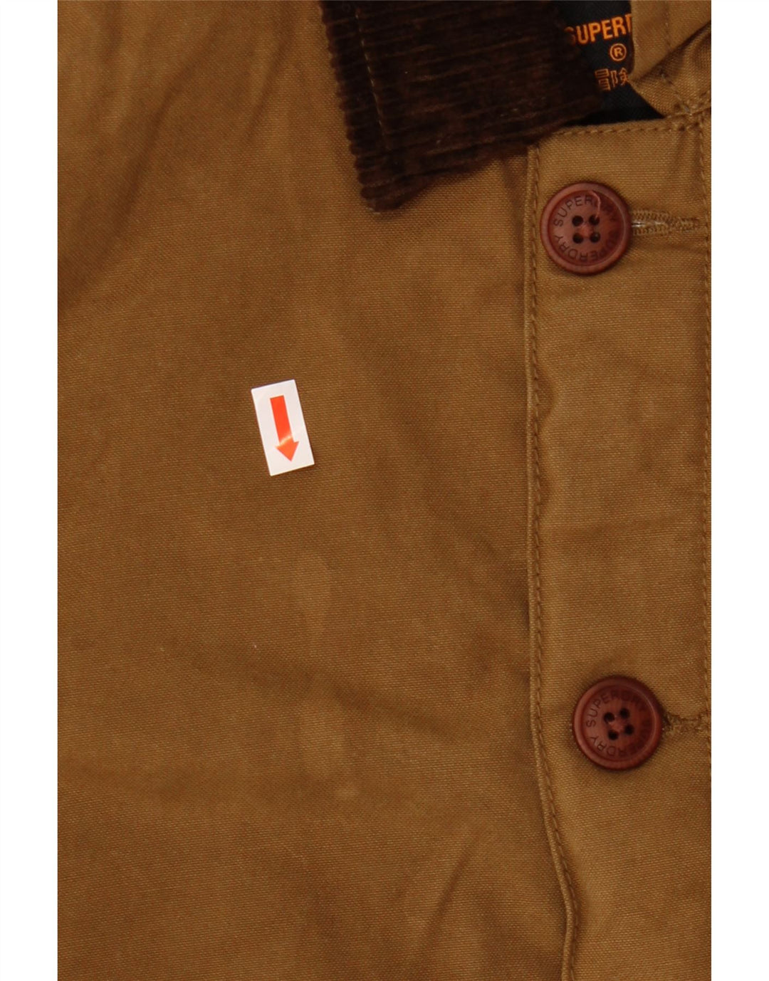Superdry Veste coupe-vent pour hommes UK 36 Small Marron Polyester