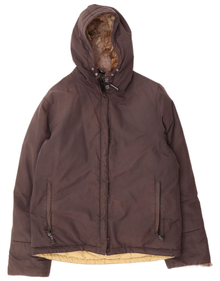 Woolrich Veste matelassée à capuche pour femme UK 16 Large Marron