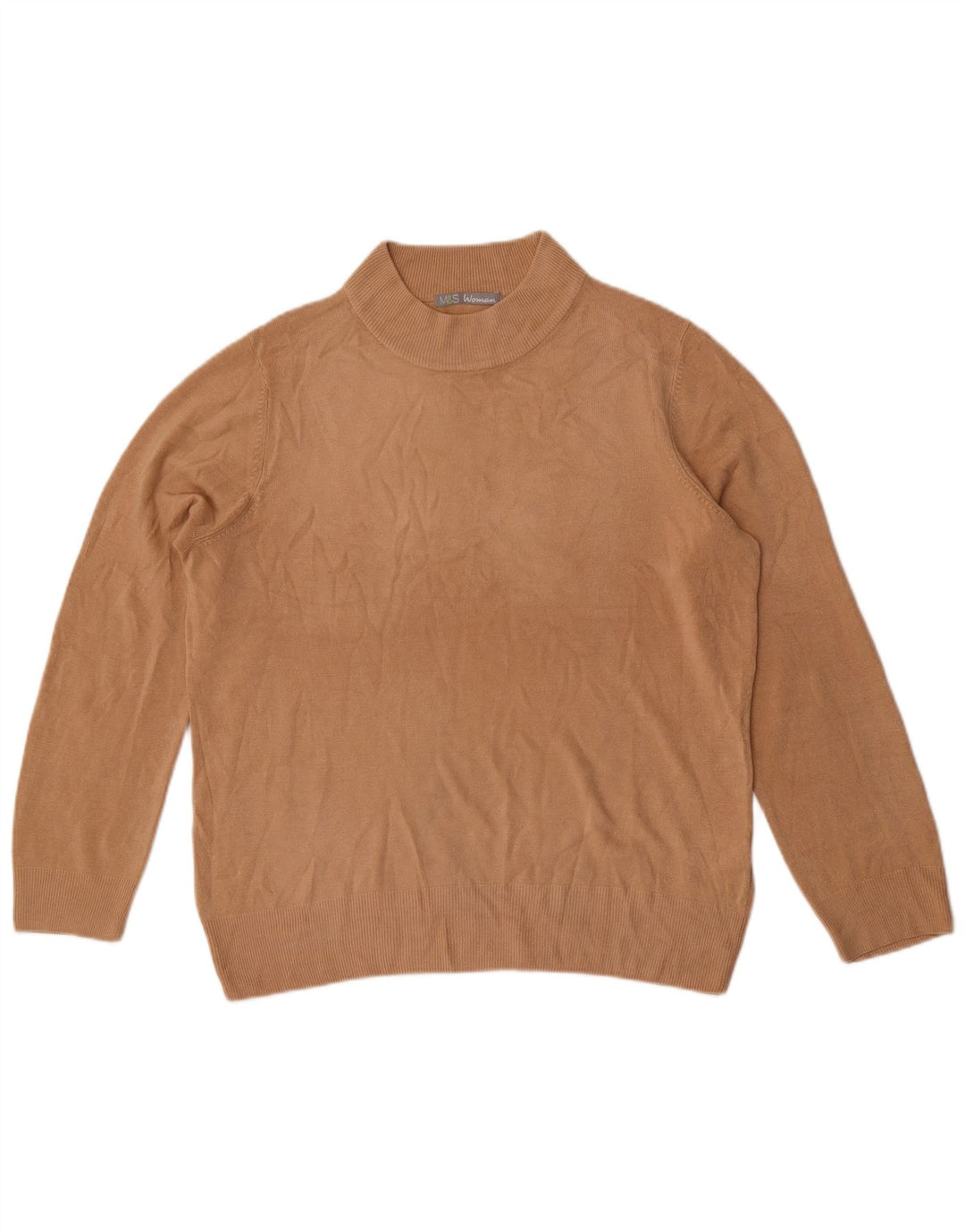 Marks & Spencer Pull col roulé pour femme UK 16 Large Marron