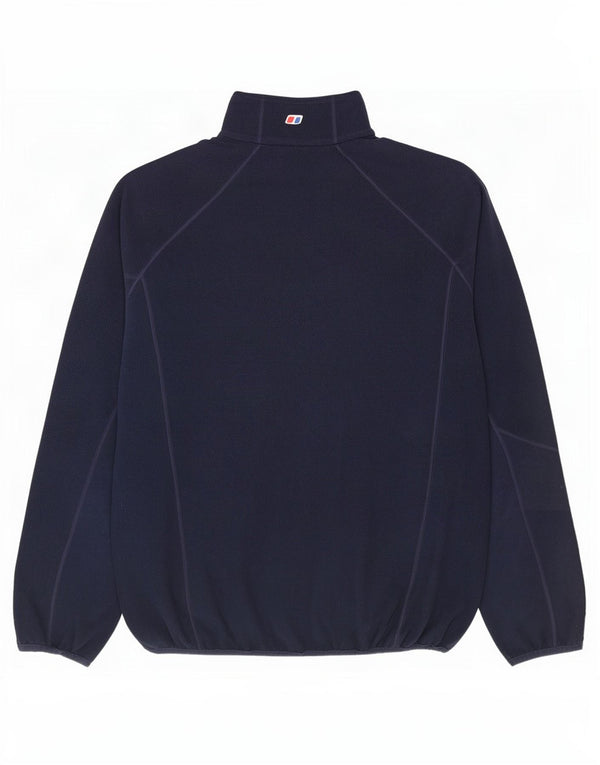 Berghaus Pull polaire à col zippé pour homme, grand, bleu marine, polyester