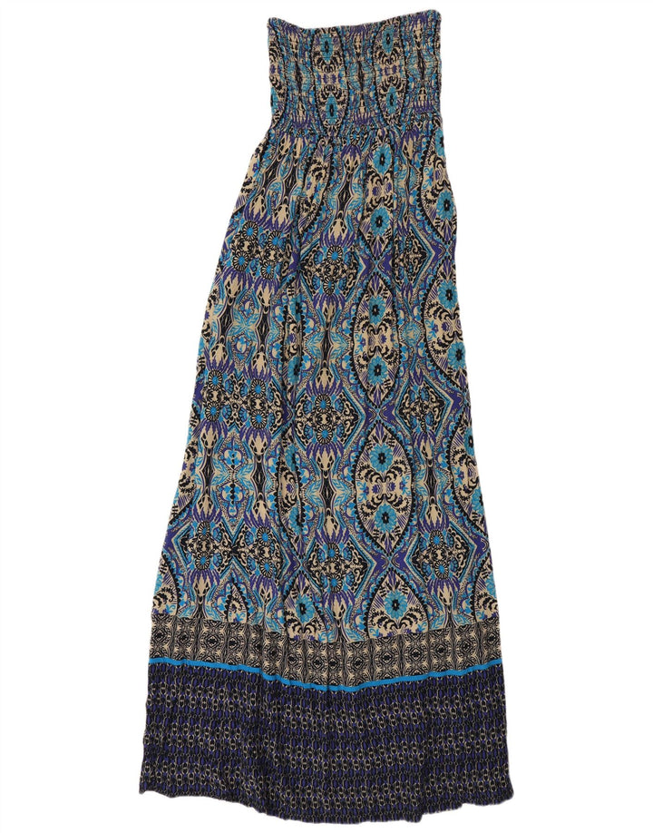 Monsoon Robe longue sans bretelles pour femme UK 8 Petit motif cachemire multicolore