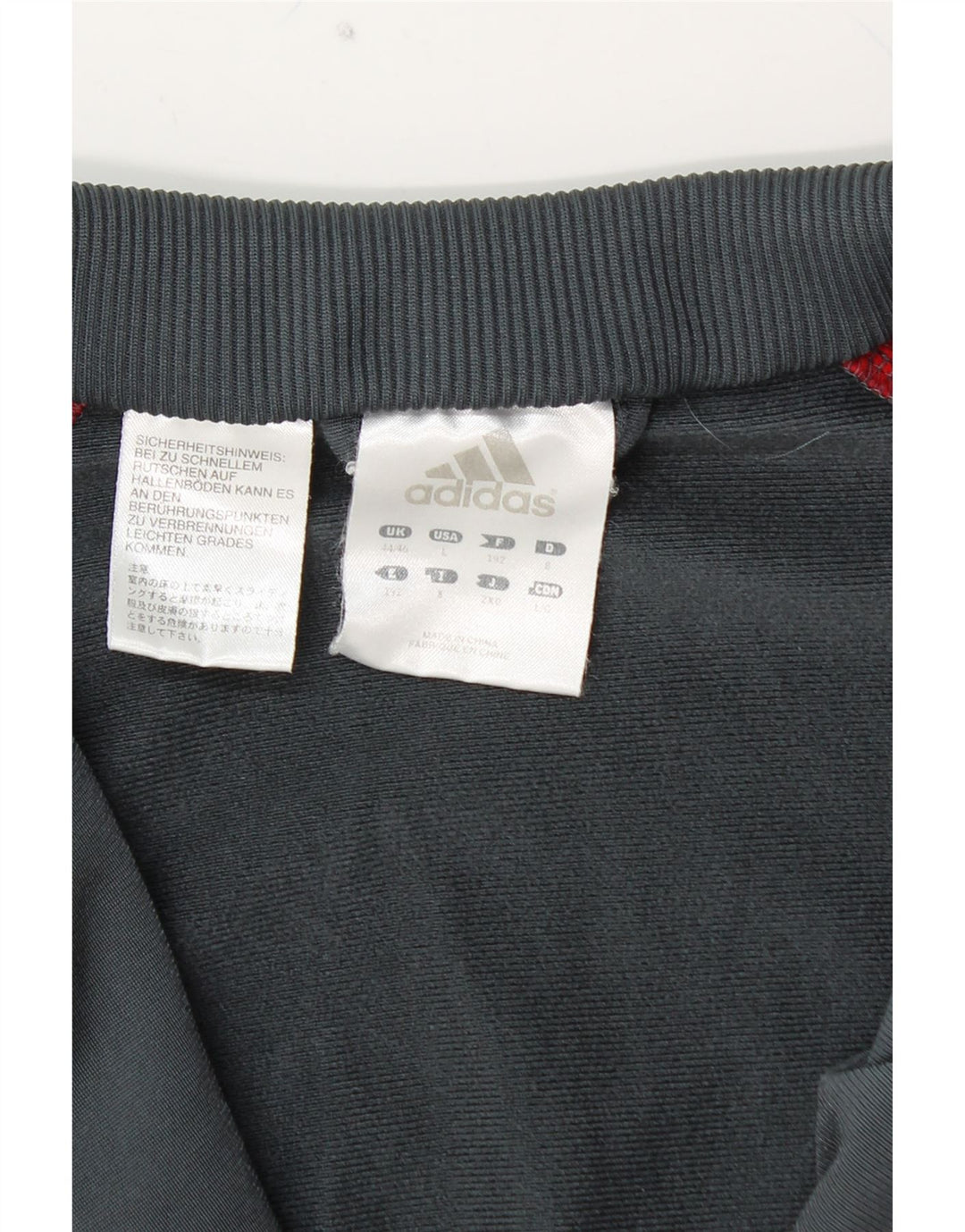 ADIDAS Veste de survêtement pour homme UK 44/46 Large Gris Colorblock Polyester