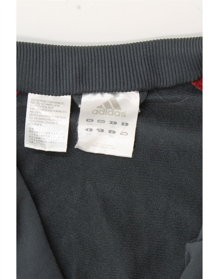 ADIDAS Veste de survêtement pour homme UK 44/46 Large Gris Colorblock Polyester