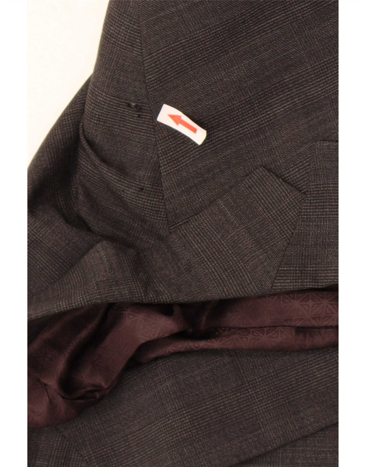 Marks & Spencer Veste blazer à 2 boutons pour homme UK 46 XL en laine à carreaux gris