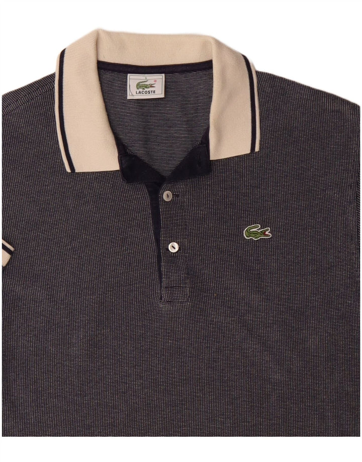 LACOSTE Mens Polo Shirt Size 5 Large Navy Blue Cotton