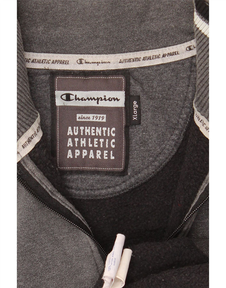 CHAMPION Sweat-Shirt Col Zippé Homme XL Gris Coton