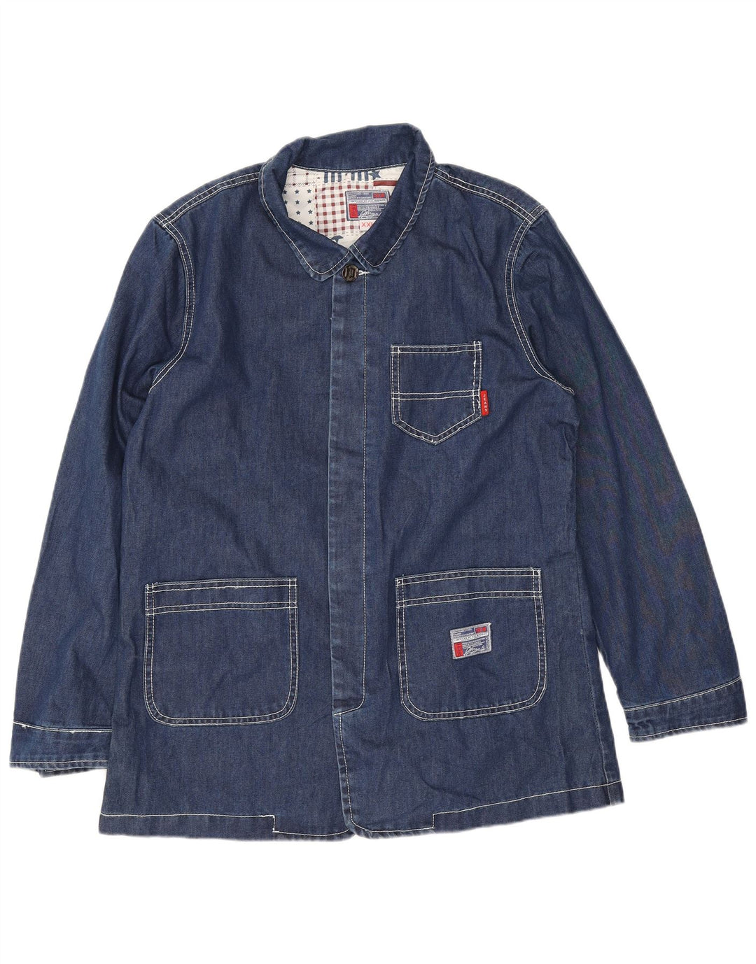 veste en jean homme vintage UK 44 2XL Bleu