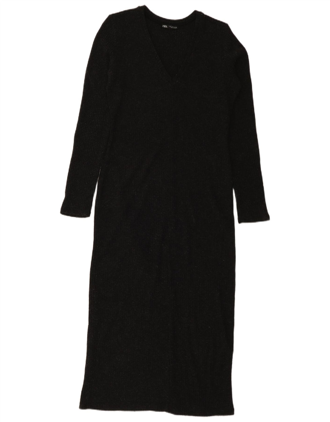 Zara Robe pull à manches longues pour femme UK 10 Small Noir