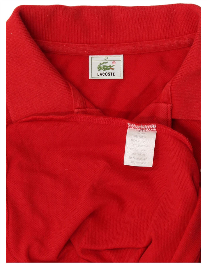 Lacoste Polo sans manches femme taille 42 grand coton rouge