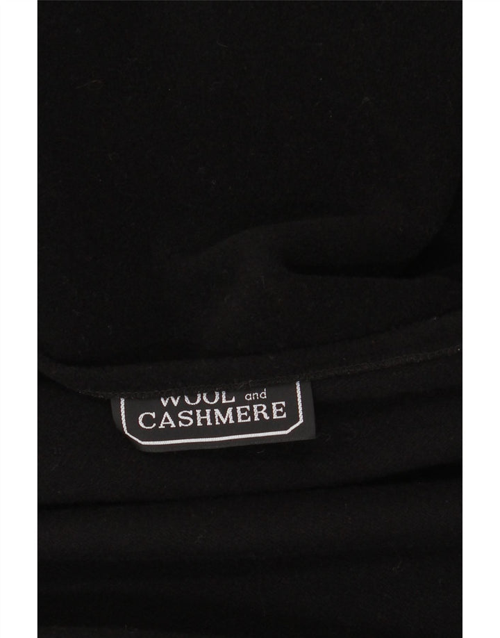 vintage Femmes Poncho Manteau Taille Unique Laine Noire