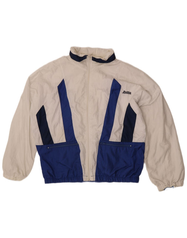 Active Veste de survêtement coupe ample pour homme Large Blanc Colorblock
