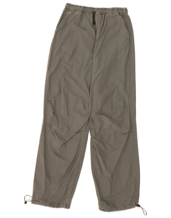 Zara Pantalon décontracté à jambe large pour femme EU 34 2XS W24 L30 Gris à carreaux en coton