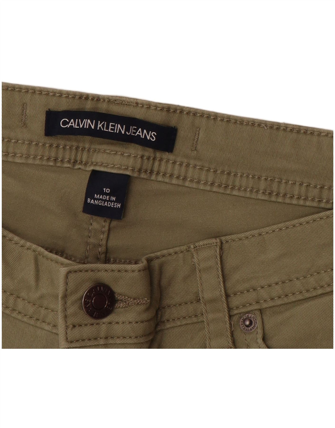 CALVIN KLEIN Pantalon décontracté fuselé pour femme US 10 Large W30 L27 Vert