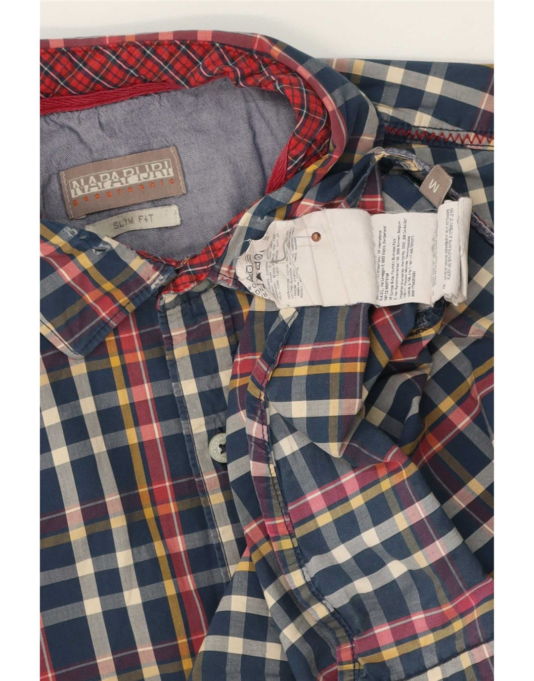 Napapijri Chemise Slim Fit Geographic Homme Bleu Moyen Carreaux Coton