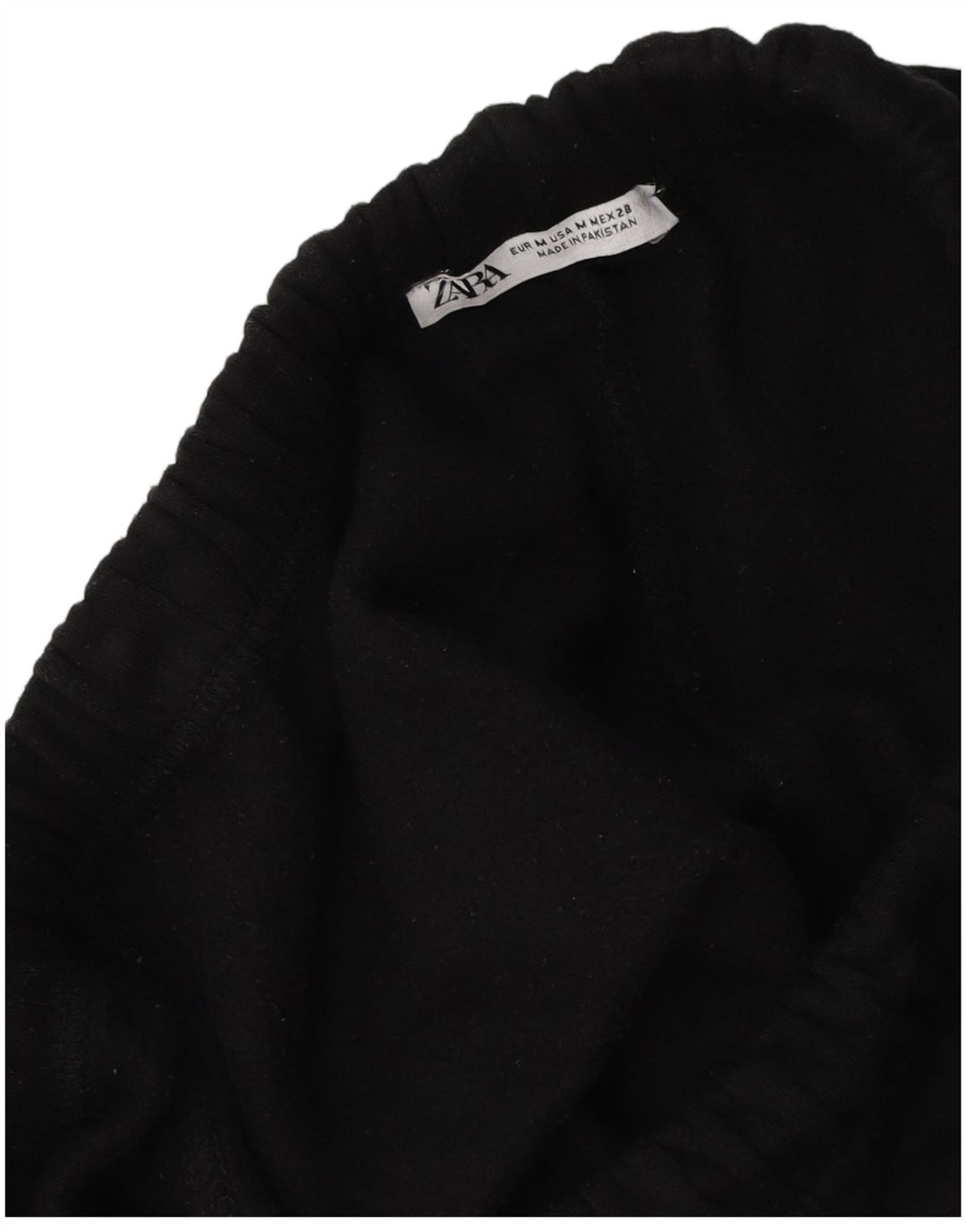 Zara Pantalon de survêtement cargo coupe ample pour femme UK 12 Noir moyen