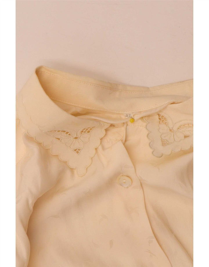 Blouse chemise femme vintage IT 46 Grande soie blanc cassé