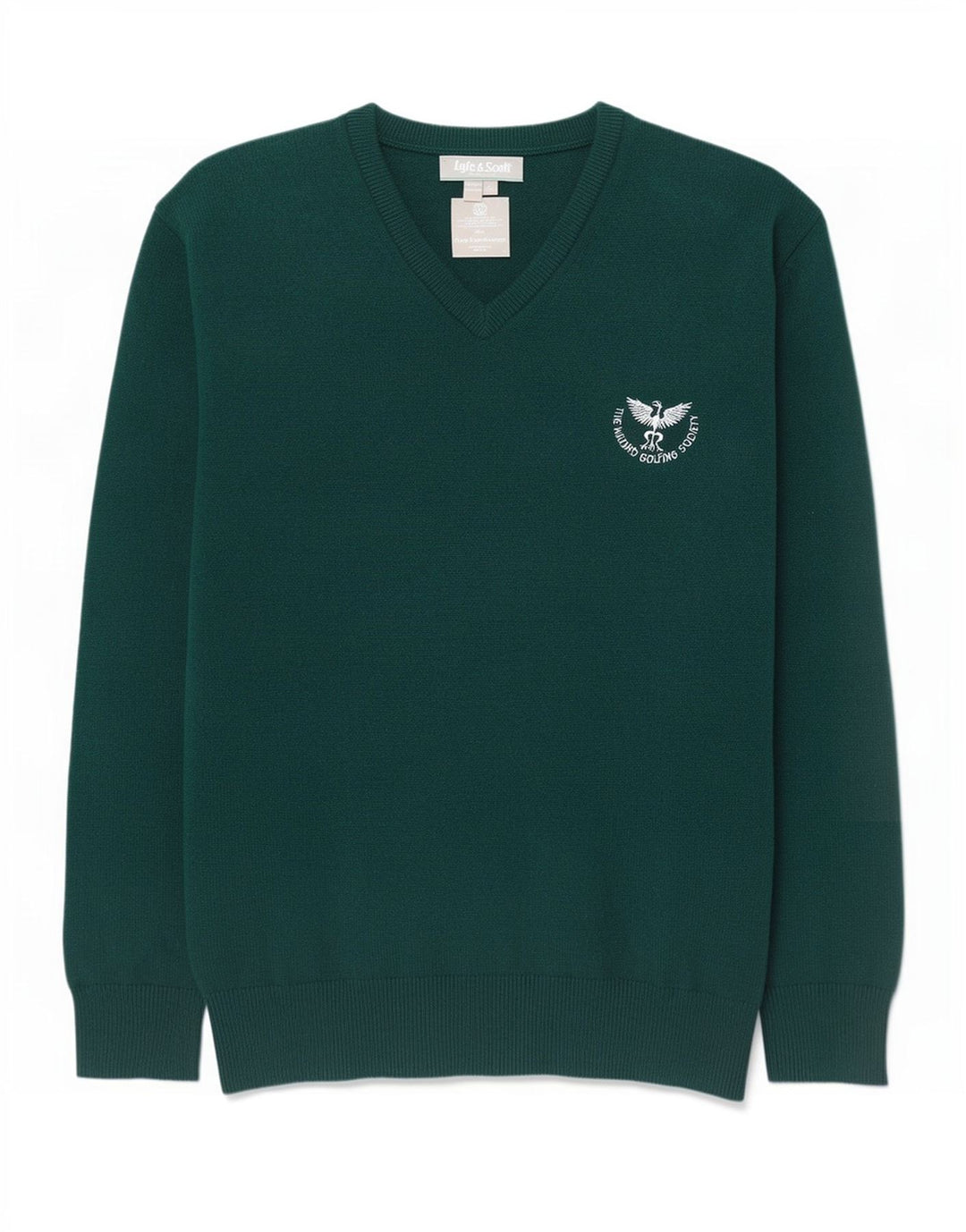 Lyle & Scott Pull col V pour homme en laine verte 2XL