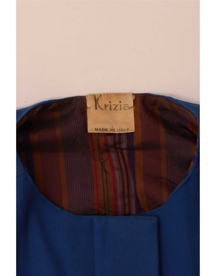 Krizia Veste Boléro Femme UK 14 Bleu Moyen