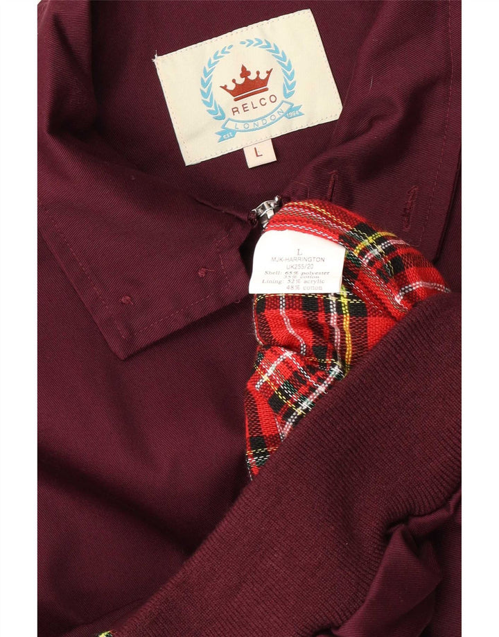Relco Veste Bomber Homme UK 40 Large Bordeaux Polyester