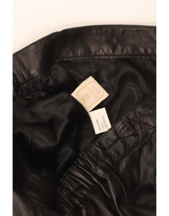 jupe en cuir femme vintage W32 Grand cuir noir