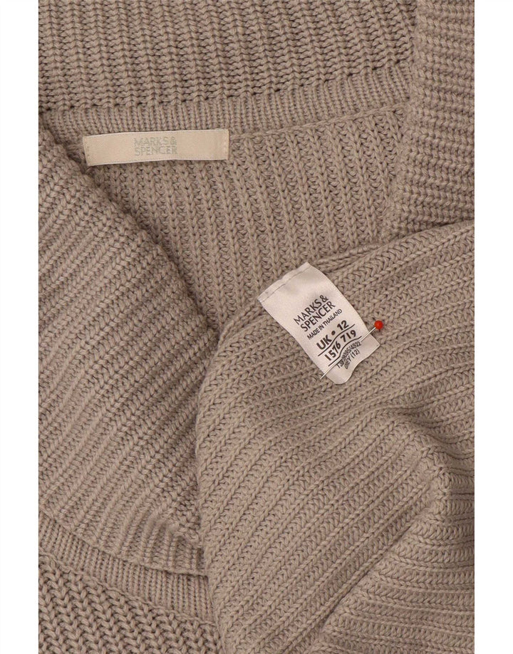 Marks & Spencer Robe pull à manches longues et col roulé pour femme Gris moyen UK 12