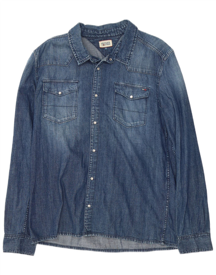 Tommy Hilfiger Chemise en jean XL Bleu Coton Homme