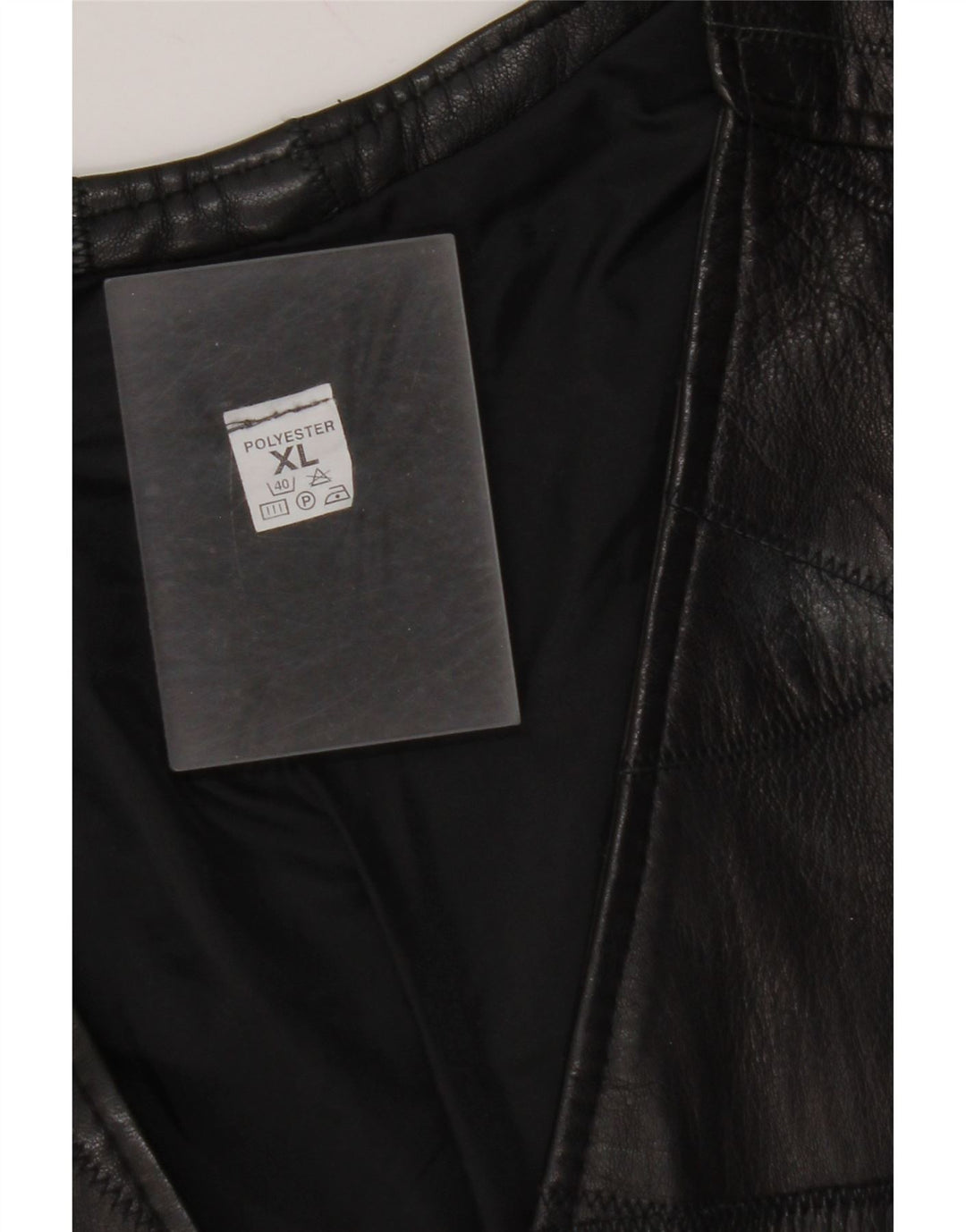 VINTAGE Gilet en Cuir Homme XL Noir