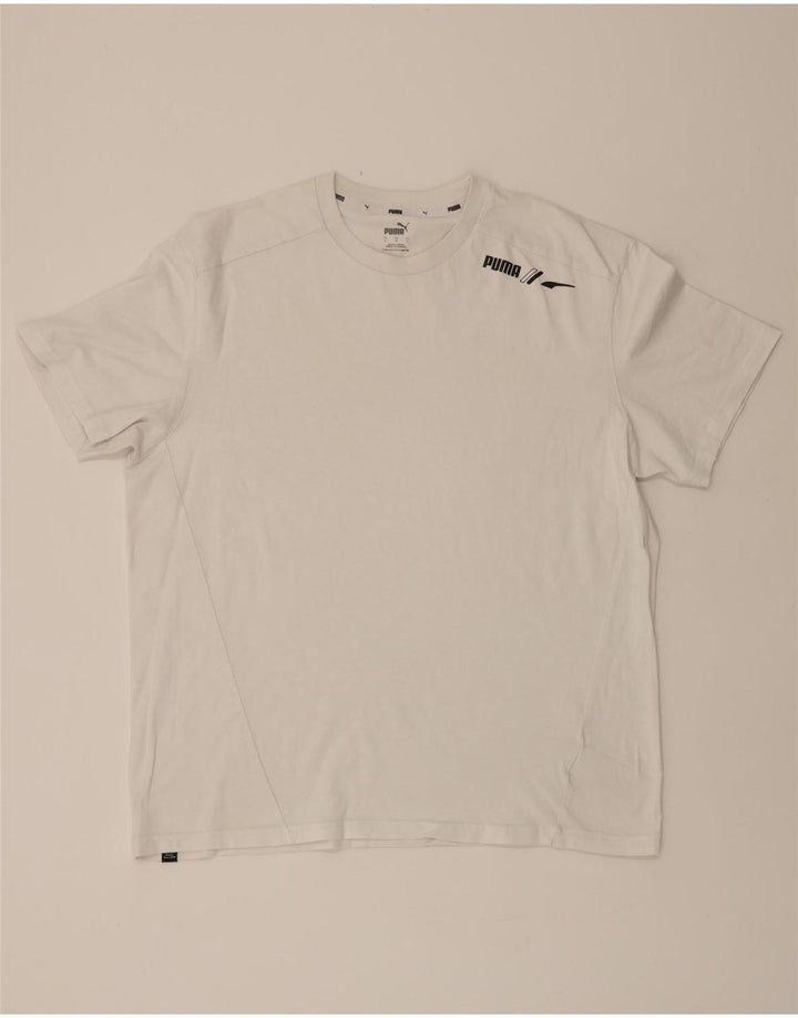 PUMA Mens T-Shirt Top Large White Cotton Vintage Puma and Second-Hand Puma from Messina Hembry 