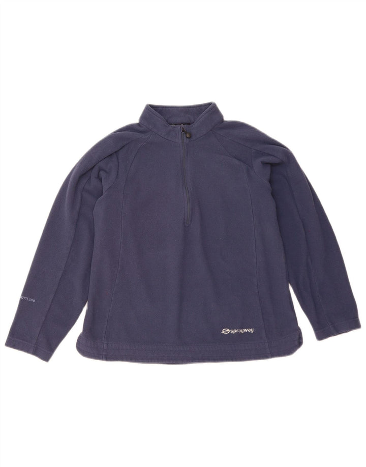 Sprayway Pull polaire à col zippé pour femme UK 10 Small Bleu marine Polyester