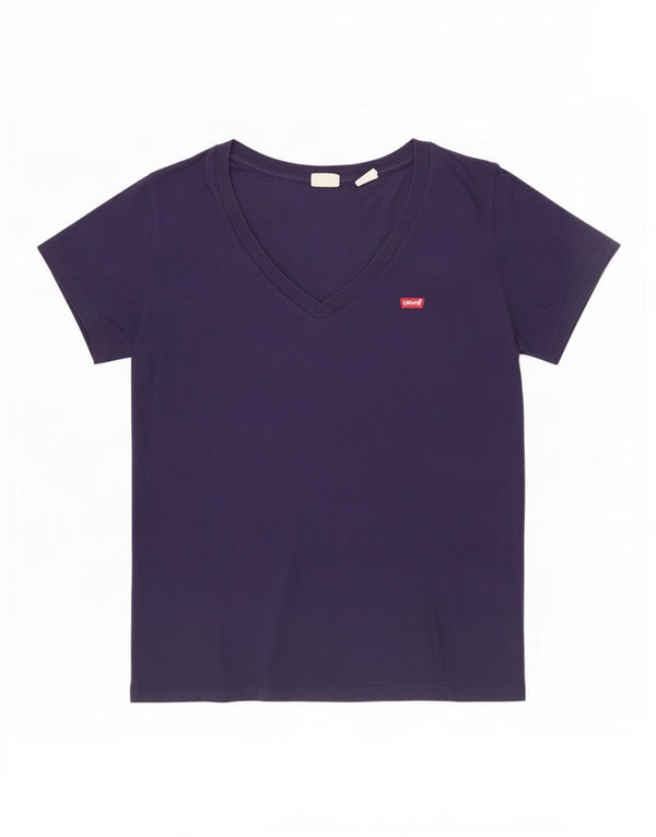 Levi's T-Shirt Femme UK 14 Bleu Marine Moyen Coton