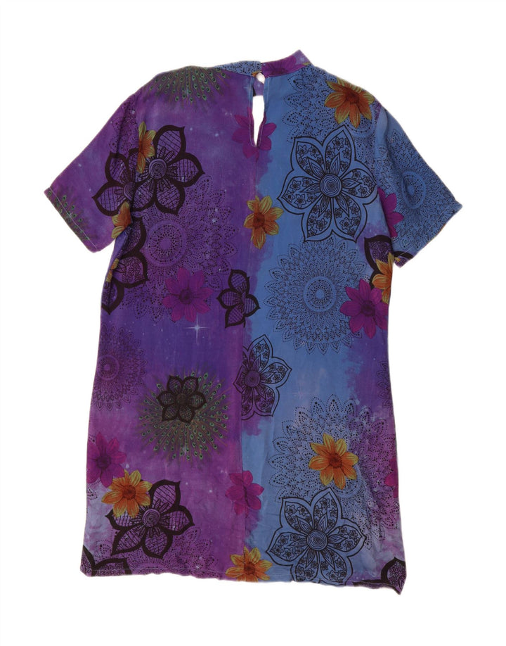 Desigual Robe droite graphique pour femme EU 42 Grand motif floral multicolore